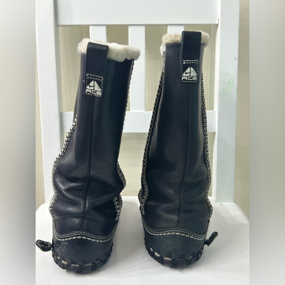 Nike Women Winter Boots Sz 6 ACG Puddle Proof Valenka Wool PullOn Moccasin Black - Picture 5 of 10
